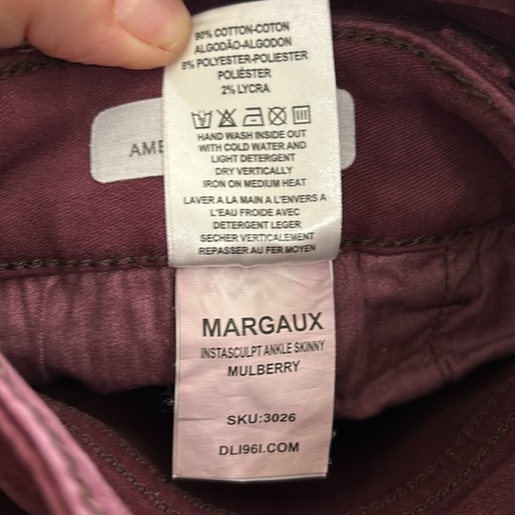 DL1961 Margaux Instascuplt ankle skinny jeans size 28. Burgundy/purple - Picture 9 of 9